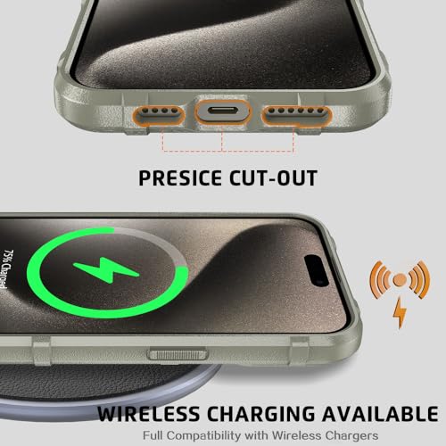 Rugged Shield 8ft Drop Proof TPU Thick Armor Tactical Protective Case Compatible with iPhone 15 Pro Max (6.7 inches) - Light Clay - color: Light Clay, size: iPhone 15 Pro Max