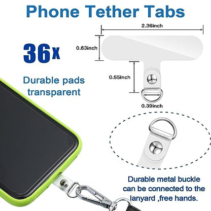 Pangda 36 Pcs Phone Tether Tab Cell Phone Charm Holder Bulk