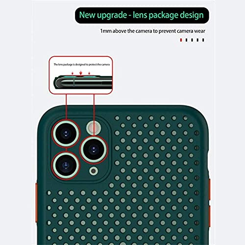 Heat Dissipation Case Compatible with iPhone 14 Pro Max Plus 13 Pro Max Mini, Breathable Cooling Hollow Cellular Hole Full Back Camera Lens Protection(Army Green, for iPhone 14 Pro) - color: Army Green, size: iPhone 14 Pro