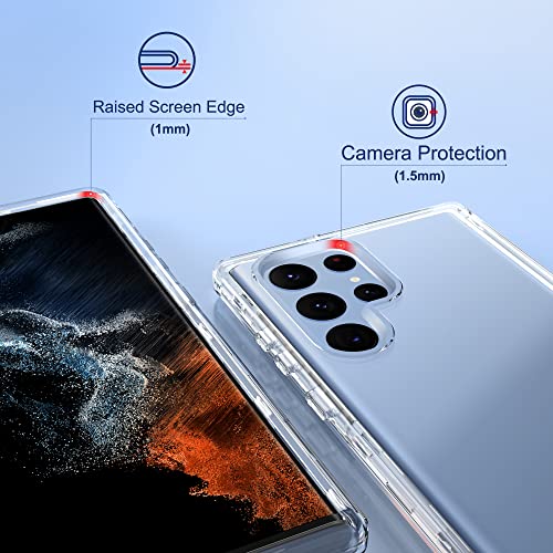 ULAK Compatible with Galaxy S22 Ultra Case 5G, Heavy Duty Case, HD Clear | Shockproof Soft TPU Bumper Cover Transparent Protective Phone Case for Samsung Galaxy S22 Ultra 5G 6.8 inch - color: HD Clear