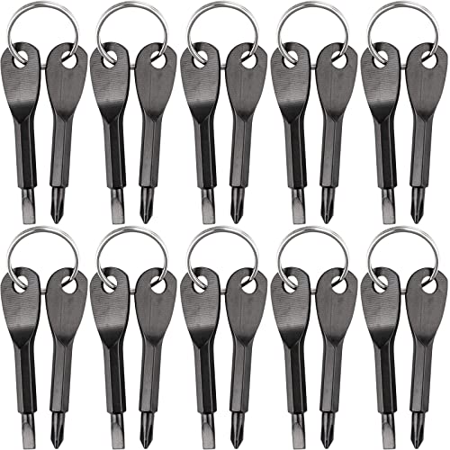10PCS Pocket Keychain Screwdriver Tools Set, Outdoor Tool Gadgets Kit Travel Screwdriver Keychain with Key Ring for Dad Gift, Electrician, DIY