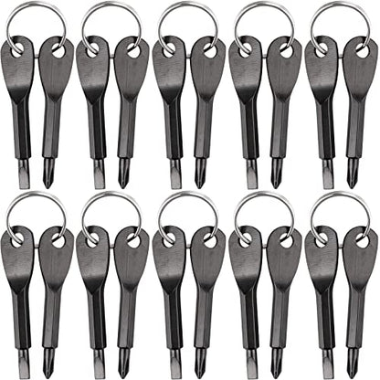 10PCS Pocket Keychain Screwdriver Tools Set, Outdoor Tool Gadgets Kit Travel Screwdriver Keychain with Key Ring for Dad Gift, Electrician, DIY