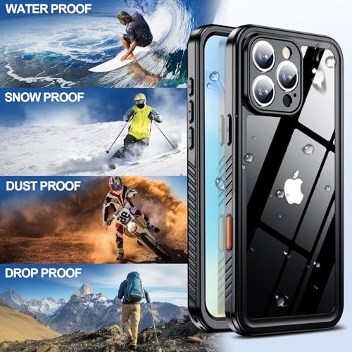 MOZOTER for iPhone 16 Pro Case Waterproof with Clear Sound | [IPX8 Underwater Case][Full Body Shockproof & Dropproof]Built-in Screen Protector for iPhone 16 Pro 6.3 inch-Black - size: For iPhone 16 Pro-6.3"
