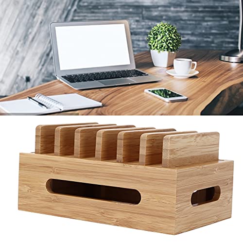 Buachois Bamboo Charging Station Universal Holder Docking Station for Phone Tablet Watch Earbuds