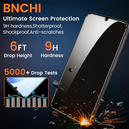3+3 Pack for Samsung Galaxy A17 5G Privacy Screen Protector with Camera Lens Protector, Anti-Spy Tempered Glass Film, 9H Hardness, Anti-Scratch, Touch Sensitive - size: Galaxy A17