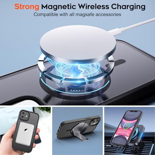 zapica Magnetic for iPhone 11 Phone Case, Black | Compatible with MagSafe, Military Grade Drop Protection, Translucent Matte Anti-Scratch Phone Cover - color: Black, size: Iphone 11 6.1''