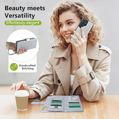Varikke for Galaxy S26 Ultra Wallet Case Magnetic Detachable, Silver - color: Silver, size: Galaxy S26 Ultra 6.9"