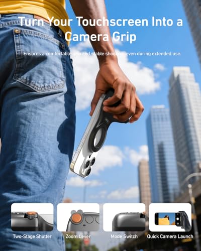 TELESIN Magnetic Phone Camera DSLR Style Grip for Magsafe iPhone & Android - color: Black