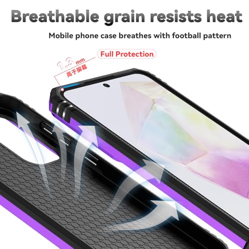 for Samsung Galaxy A36 5G Case with Slide Camera Cover HD Screen Protector [Military Grade 16ft. Drop Tested] Magnetic Ring Holder Kickstand Protective Phone Case for Galaxy A36 5G 2025, Purple - color: Purple w/ Slide Camera 2nd gen. Military Grade