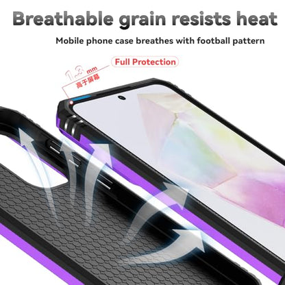 for Samsung Galaxy A36 5G Case with Slide Camera Cover HD Screen Protector [Military Grade 16ft. Drop Tested] Magnetic Ring Holder Kickstand Protective Phone Case for Galaxy A36 5G 2025, Purple - color: Purple w/ Slide Camera 2nd gen. Military Grade