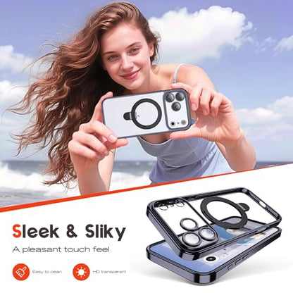 for Plating iPhone 17 Pro Case with Magnetic Stand,Black - color: Black, size: iPhone 17 Pro