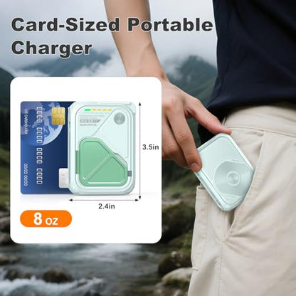SEANCHEER P05 Portable Charger, Magnetic Power Bank, Small PowerBank Green - color: Green
