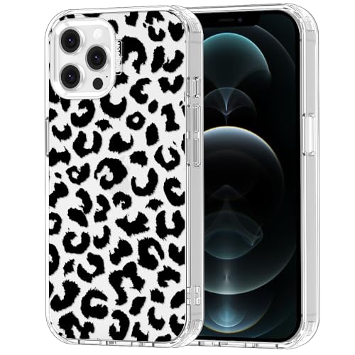 MOSNOVO Case for iPhone 12 & iPhone 12 Pro, [Buffertech 6.6ft Military-Grade Drop Protection] [Anti Peel Off Tech] Clear TPU Bumper Phone Case Cover Design - Black Leopard Print - color: Clear - Black Leopard Print, size: iPhone 12 / iPhone 12 Pro
