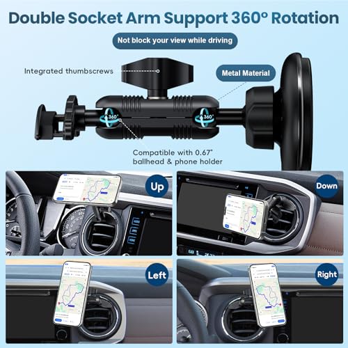Wireless Charger Magnetic Mount Compatible with Toyota Tacoma 2016-2023 - style: Magnetic Charger Mount