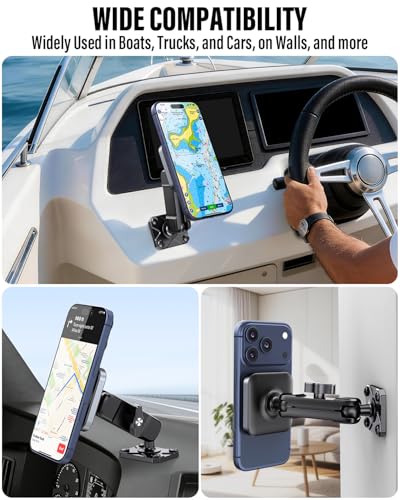 APPS2Car Alloy Magnetic Phone Mount for Boat/Truck/Car/Wall, Drill Base