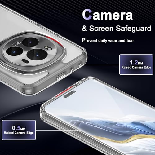 Case for Honor Magic 6 Pro 5G, Military Grade Drop Protection Phone Case, Yellowing Resistant, Anti-Scratch Hard PC Back, Shockproof Hard Ultra-Thin Protective Cover, Clear - size: Honor Magic 6 Pro