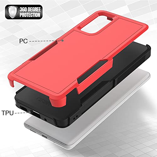 for Samsung Galaxy S20 FE Case,[Military Grade Drop Tested] with HD Screen Protector,Dual Layer Protective Heavy Duty Cell Phone Cover Non-Slip Shockproof Rugged Case for Galaxy S20 FE 5G (Red) - color: Red