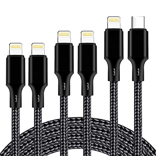 cugunu USB C to Lightning Cable, 5 Pack PD Fast iPhone Charger Cord (Black) - color: Black, style: USB-C to L