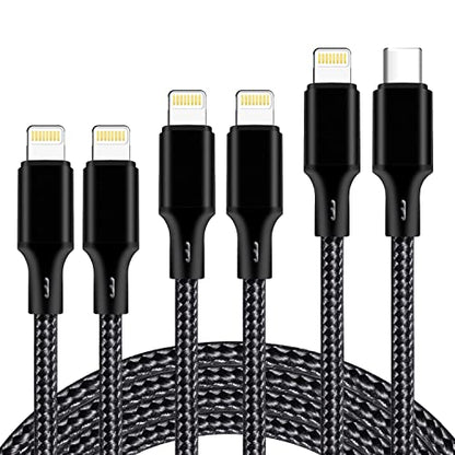 cugunu USB C to Lightning Cable, 5 Pack PD Fast iPhone Charger Cord (Black) - color: Black, style: USB-C to L
