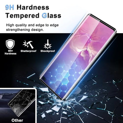 2+2 Pack for Samsung Galaxy S10 Plus Screen Protector, 9H Tempered Glass + Camera Lens Protector, Full Coverage, Case Friendly, Anti-Scratch, Bubble-Free for S10 Plus 5G 6.4” - size: 6.4 Inch-Galaxy S10 Plus