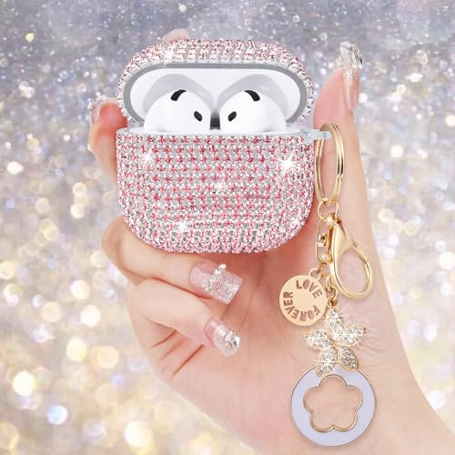 VISOOM Airpods 5 4 Cases iPods 4/5 Cover for Women,Unique Jewelry Design - color: J-Sakura Pink, size: Airpods 4/5(2024/2026)