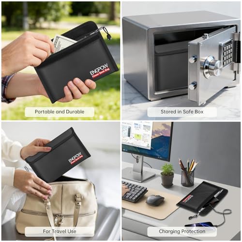ENGPOW Fireproof Organizer Travel Safe Bag, Portable Electronic Carry Case | Heat Insulated＆Explosion-Proof, Home Travel Storage for Power Bank,Phone,Cables,USB Drive, Charging Protection, 10.6''x6.7'' - size: 10.6'' x 6.7''