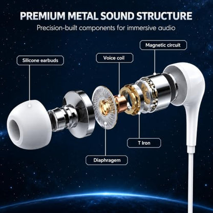 Kamon 5 Pack Wired Earbuds Headphones with 3.5mm AUX Plug Earphones (K2) - color: K2