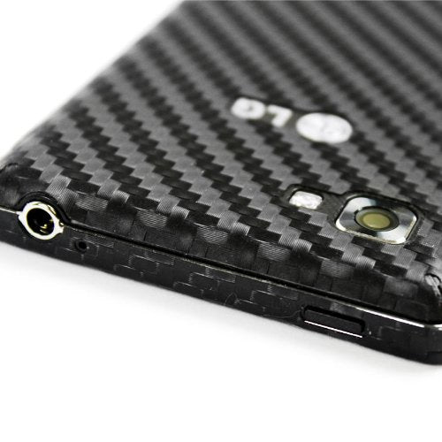 Armorsuit MilitaryShield Black Carbon Fiber Skin Wrap Film + HD Clear Screen Protector for LG Optimus 4X HD - Anti-Bubble Film