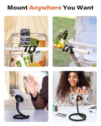 A2C Magnetic Gooseneck Gym Phone Holder for Treadmill Peloton Stroller Desk
