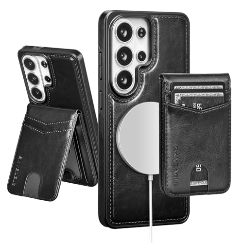SkyEagle Compatible Magsafe 2 in 1 Detachable Samsung Galaxy S26 Ultra Wallet Case Card Holder Women Men,Magnetic Shockproof PU Leather Phone Case RFID Blocking Flip Kickstand Credit Slots,Black - color: Black, size: Samsung Galaxy S26 Ultra - 6.9"