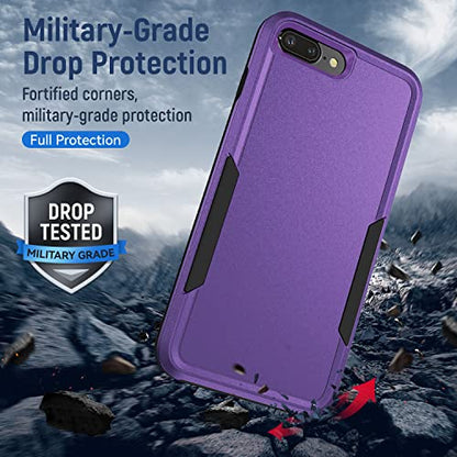 for iPhone 8 Plus Case, iPhone 7 Plus Case,with HD Screen Protector,[Military Grade Drop Tested] Heavy-Duty Tough Rugged Shockproof Protective Phone Case for iPhone 7 Plus /iPhone 8 Plus 5.5”, Purple - color: Purple