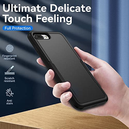for iPhone 7/8 Plus Case, with HD Screen Protector,[Military Grade Drop Tested] Heavy-Duty Tough Rugged Shockproof Protective Phone Case for iPhone 7/8 Plus 5.5”, Black - color: Black