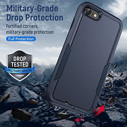for iPhone SE Case 2022(3rd)/2020(2nd)/iPhone 7/8 Case, with Screen Protector,[Military Grade Drop Tested] Heavy-Duty Tough Rugged Shockproof Protective Phone Case, Blue - color: Blue