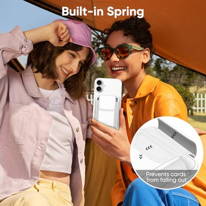 FINPAC MagSafe Wallet Magnetic Card Wallet Holder for Women Men - color: White