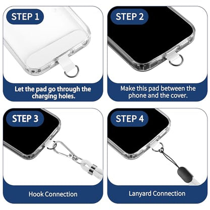CACOE Phone Lanyard, White, 2 Pcs - color: White, size: 30"（Neck Strap×1）+8"（Wrist Strap×1）