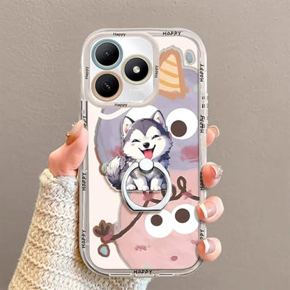 Phone Ring Stand Holder,Dog Cell Phone Grip Women Girls and Boys Cute Finger Ring Grip Stand for iPhone 17 16 15 14 13 Pro Max Plus Air（Husky and Pomeranian） - color: Husky And Pomeranian Phone Ring Grip