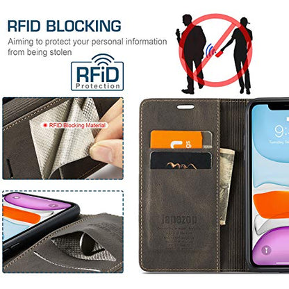 japezop Compatible with iPhone 11 Case,iPhone 11 Case Wallet with[RFID Blocking] Card Holder Kickstand, Leather Flip Wallet Case for iPhone 11 6.1 inch(Coffee) - color: Coffee, size: iPhone 11 6.1 Inch