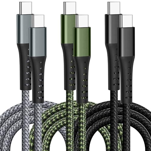 DFLASHS USB-C to USB-C 60W 6FT 3-Pack, Nylon Braided Fast Charging Cable - size: 6FT