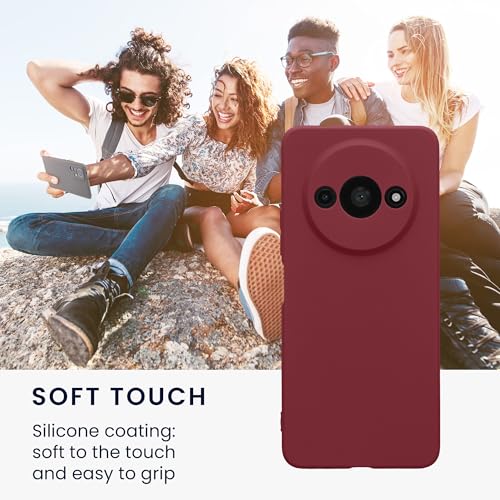 kwmobile Case Compatible with Xiaomi Redmi A3 Case - Protective Slim TPU Phone Cover - Soft Matte Finish - Bordeaux Violet - color: bordeaux violet