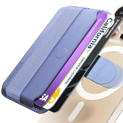 Sinjimoru Pull Tab Magnetic Wallet for MagSafe, Grip Band, Lavender - color: Band Lavender