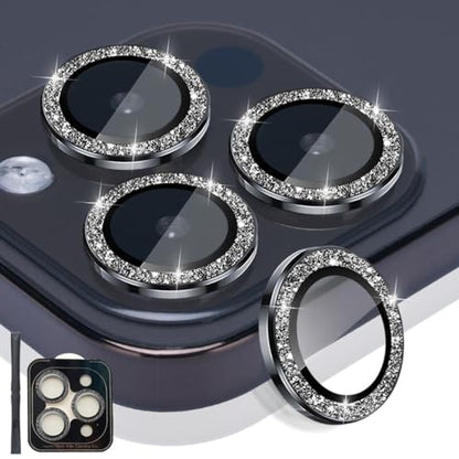 Camera Lens Protector for iPhone 14 Pro/14 Pro Max, Glitter Black - color: Glitter Black