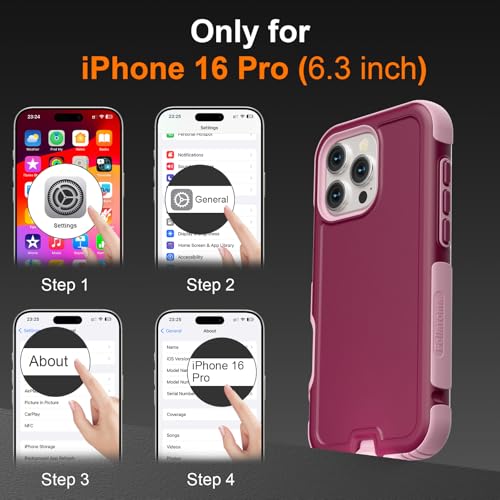 Follaroma Magnetic for iPhone 16 Pro Case, Heavy Duty Cases, Purple Pink | Compatible with MagSafe, Heavy Duty Shockproof,Military-Grade Anti-Drop Protective,Dual Layer Magnetic Protection Phone Cover - color: Purple Pink, size: iPhone 16 Pro 6.3''