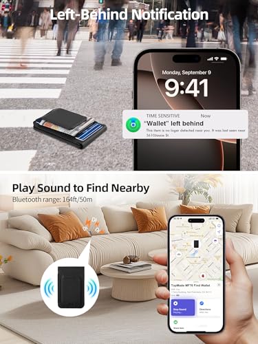 for MagSafe Wallet Tracker with Money Clip, Works with Apple Find My, Black - color: Black Find My