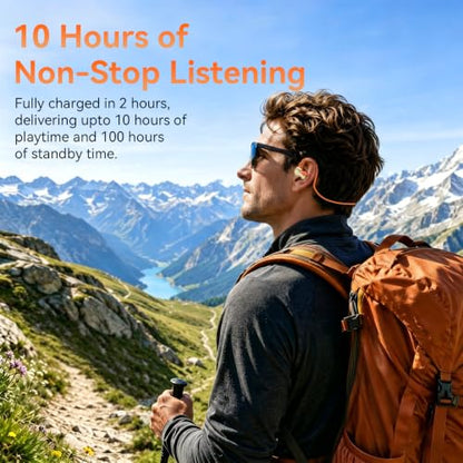 OHAYO Open Ear Headphones, Bluetooth 6.0 Air Conduction Sports Earbuds, 19g - color: Orange