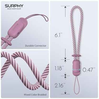 SURPHY 2 Pack Phone Lanyard, Phone Wrist Strap for Case, Camera Wrist Strap - color: Lilac Purple & Gray