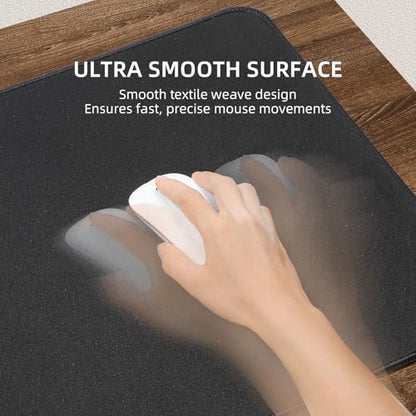 VOVIPO 3 in 1 Wireless Charging Mouse Pad, Gaming Mousepad with Wireless Charger Multiple Devices Compitable with Watch/iPhone/Airpods, Large Desk Mat 90 x 40cm,Desk Pad for MacBook, PC, Laptop-Black - color: Black