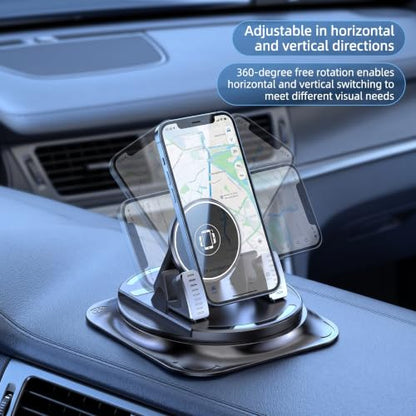 Car Phone Holder 360 Degree Rotation, Non-slip Car Navigation Mount, Car Phone Mount with Double Layer Pad, Universal for Most Cars, SUVs, Trucks (Black #02) - color: Black #02