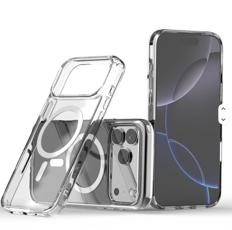 Compatible with iPhone 17: Magnetic Transparent Phone Cases - Slim Anti Yellowing, Drop Protection and Shockproof Protective Cell Phone Cover (Clear) (Compatible with iPhone 17)