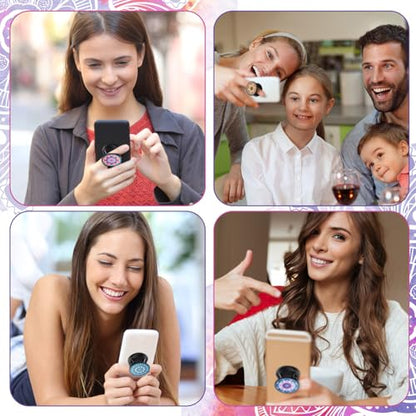 Honoson 9 Pcs Cell Phone Grip Holder Collapsible Holder, Mandala - color: Mandala Pattern