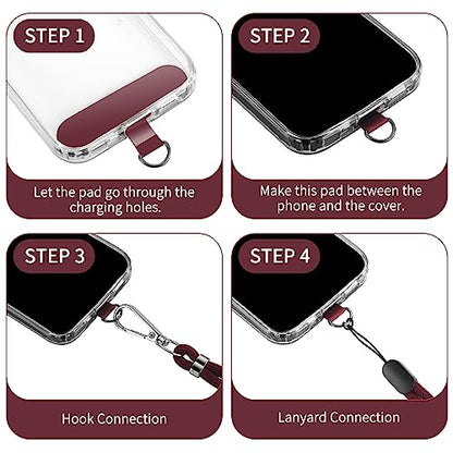 CACOE Phone Lanyard, Dark Red, 2 Pcs - color: Dark Red, size: 30"（Neck Strap×1）+8"（Wrist Strap×1）